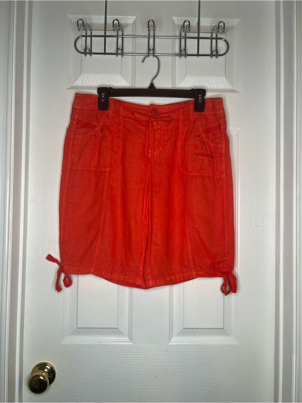 Blue Earth Red Drawstring Bermuda Shorts - Picture 2 of 8
